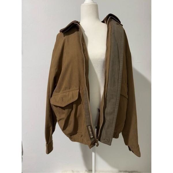Rainforest tan thermolite active jacket leather collar L