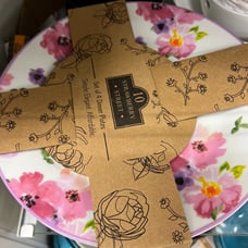pink floral dinner plates