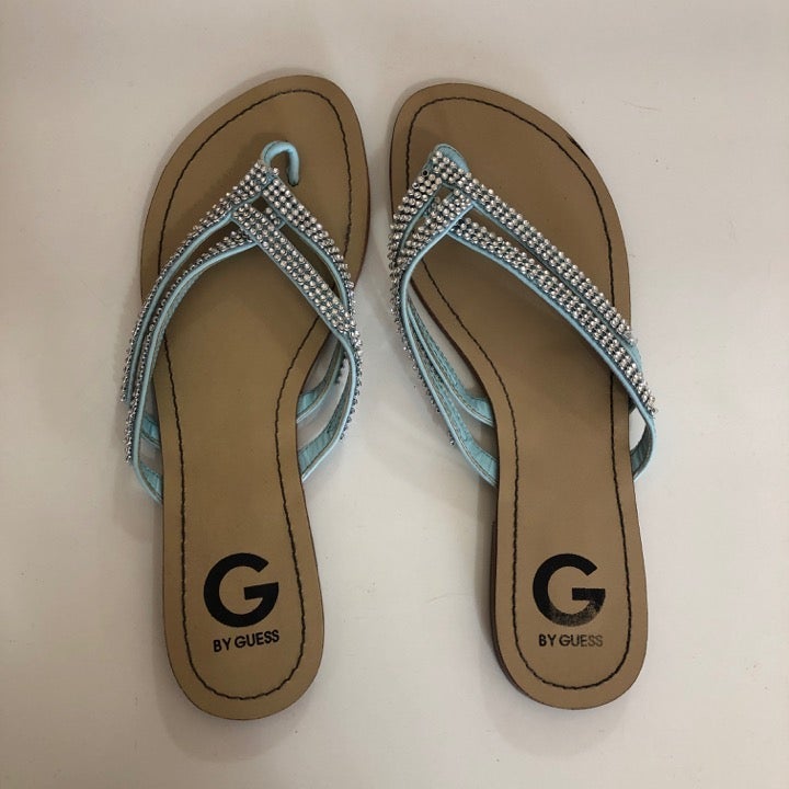 Details about G By Guess Los Angeles Flat Sandals Flip flop Print Rhinestone Logo Details about G By Guess Los Angeles Flat Sandals Flip flop Print Rhinestone Logo