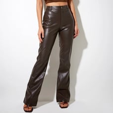 Brown Faux Leather Pants