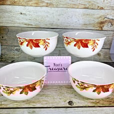Royal Norfolk RNF132 Colorful Autumn Leaves Stoneware Soup Cereal Bowls Set of 4