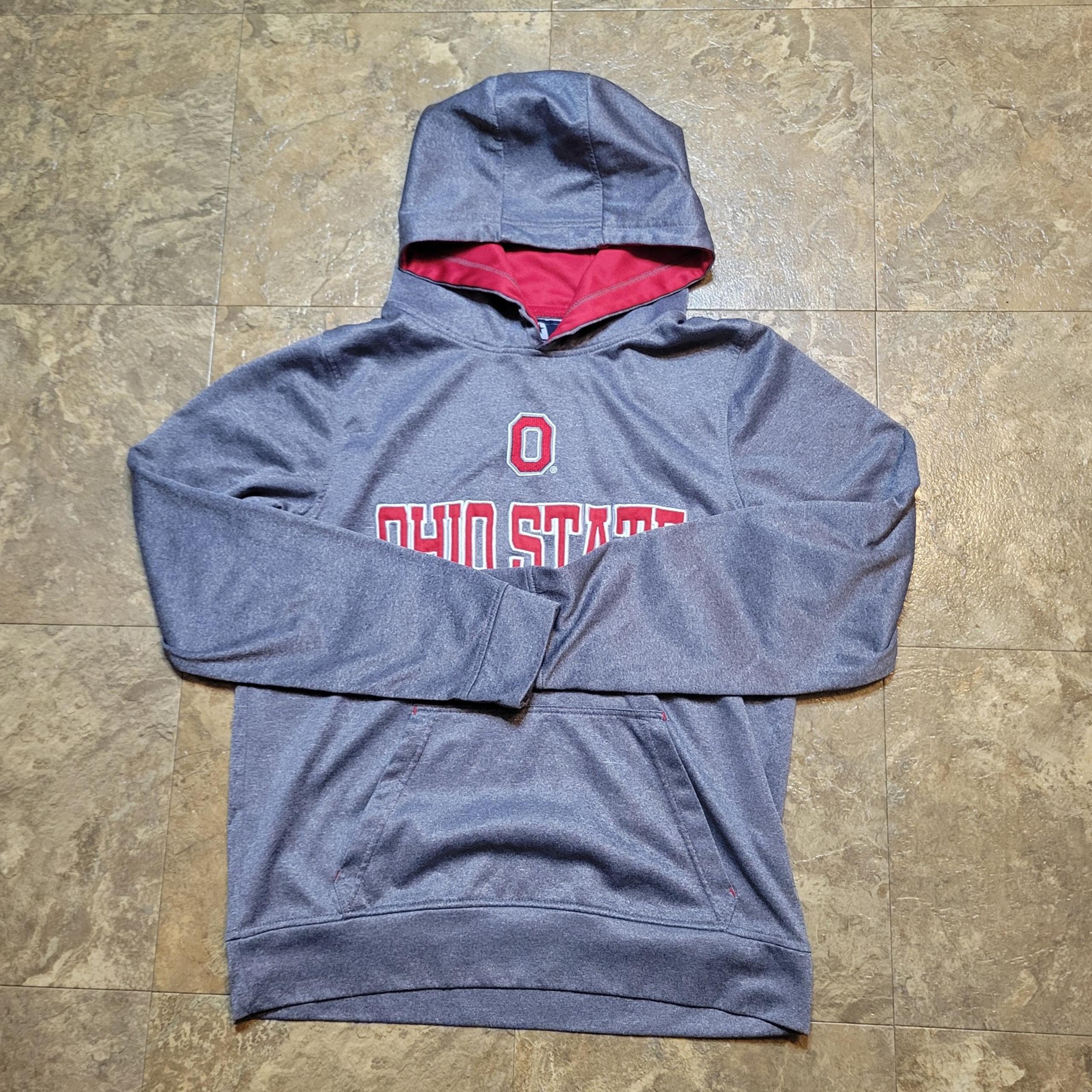 Ohio State Buckeyes Hoodie Mens Small S Gray Long Sleeve Pullover J. America