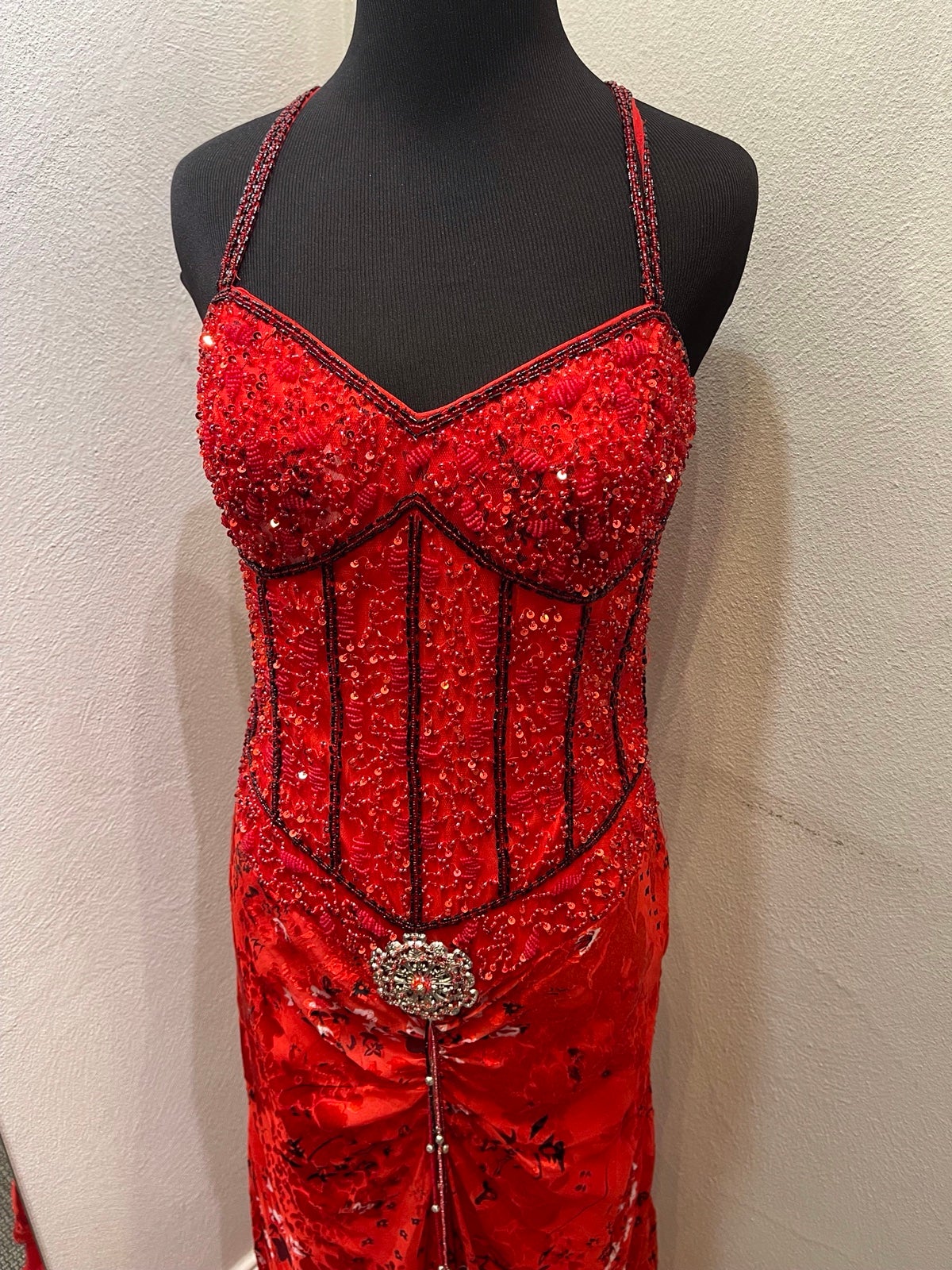 Red formal gown