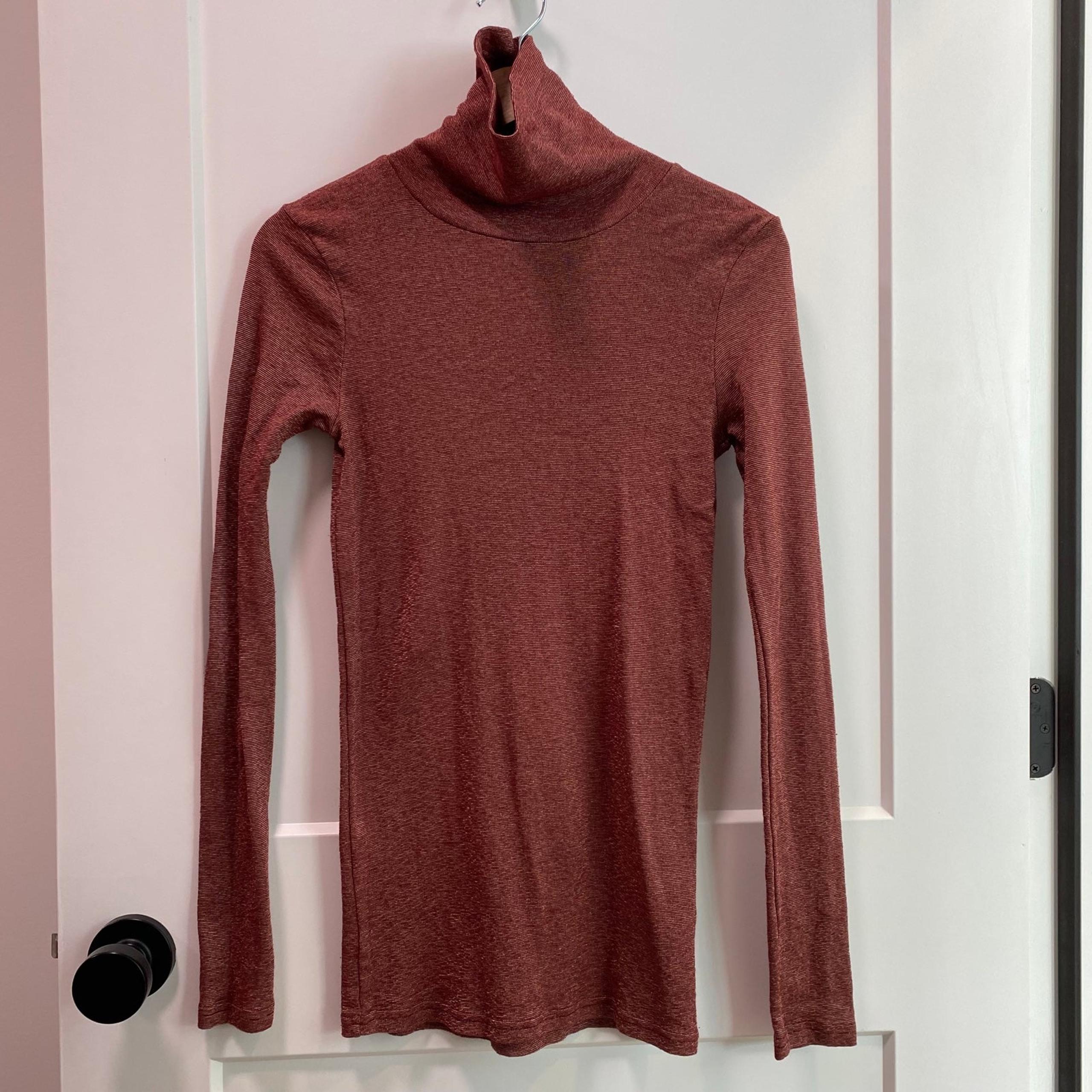 Michael Stars Shimmer turtleneck in copper