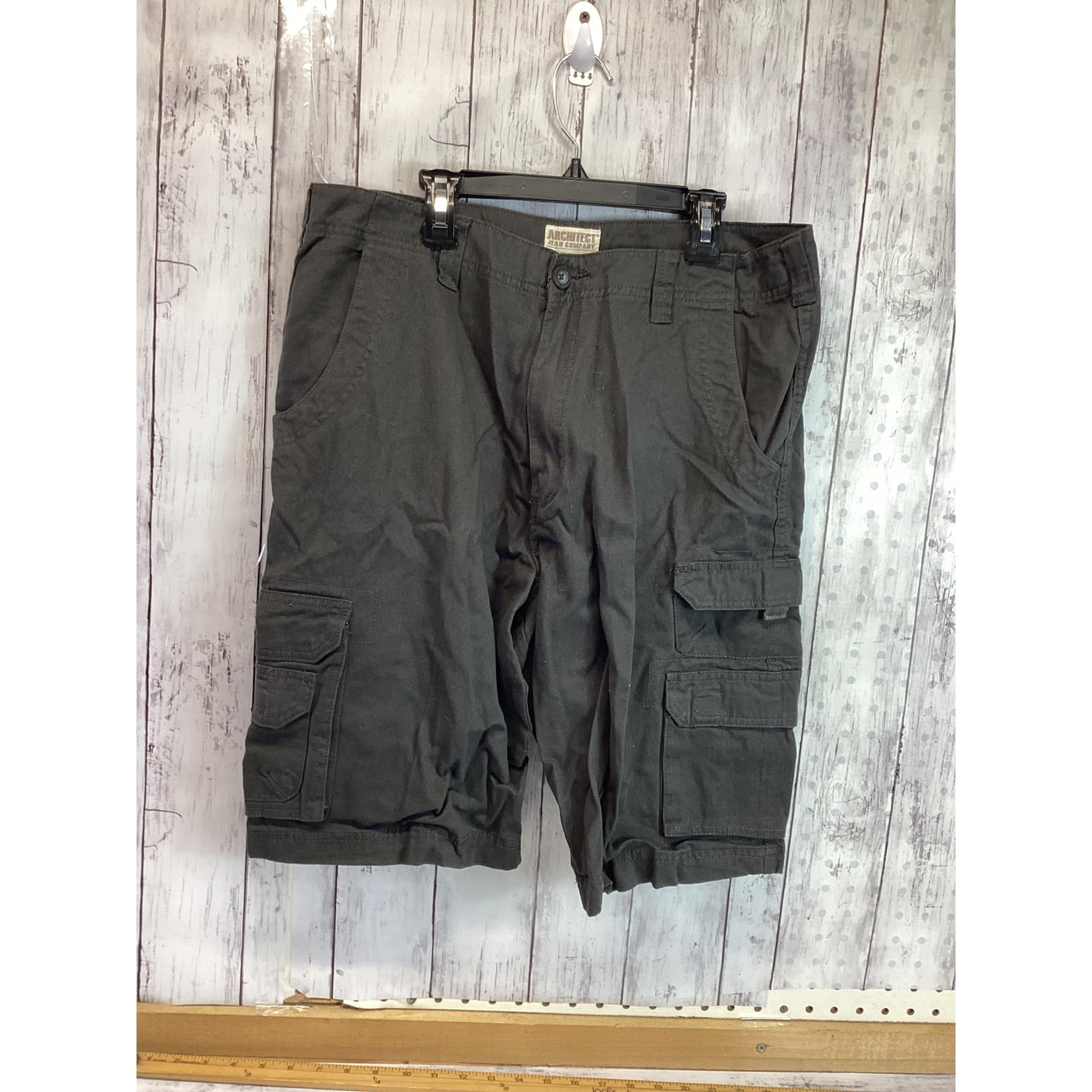 Architect Jean Compart Men's Gray Cotton 6 Pocket Cargo Shorts Size 36