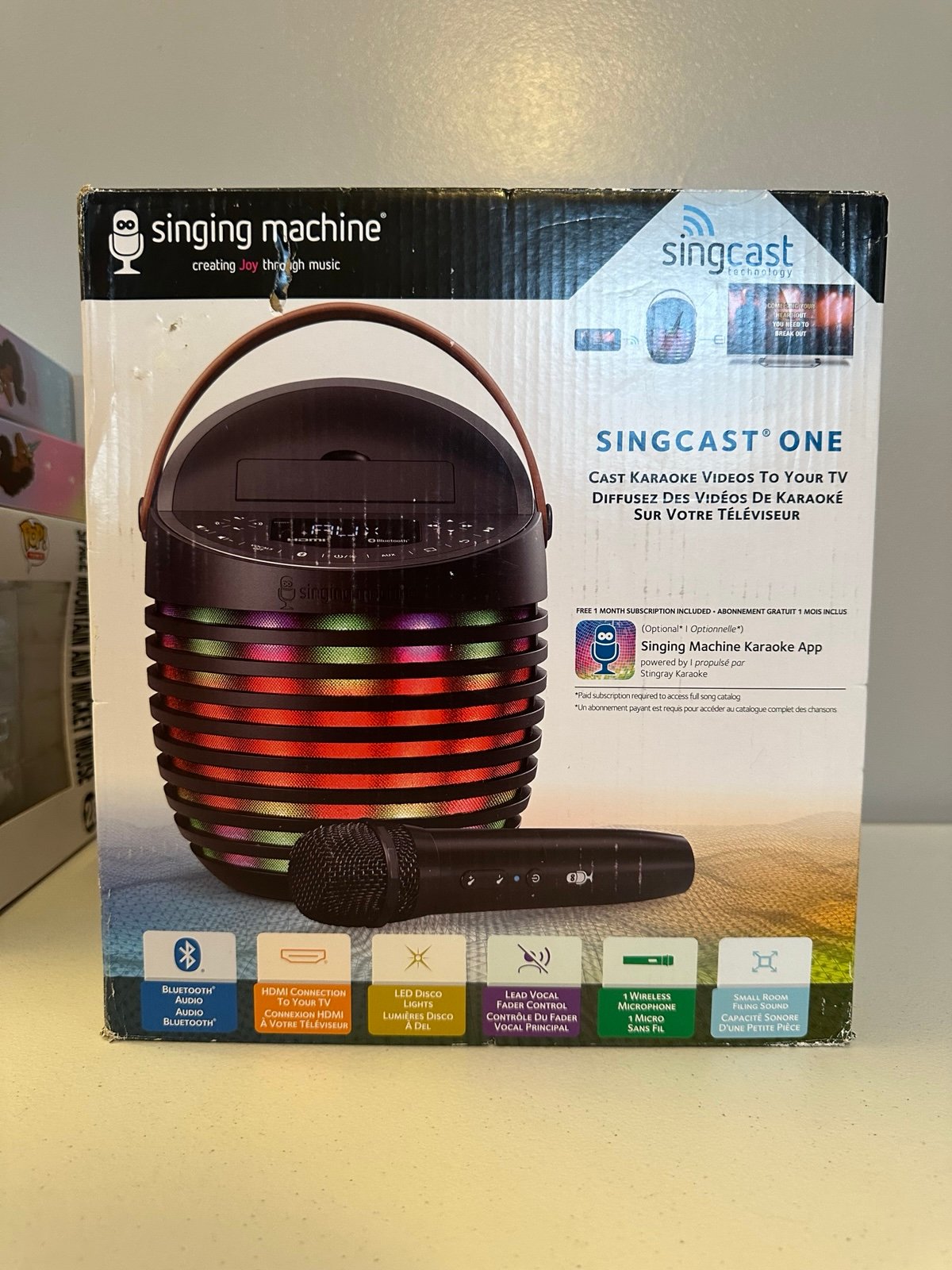 Singing Machine Portable Karaoke System w Wireless Microphone, Bluetooth Audio