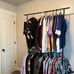 Double Rod Clothing Garment Rack Rolling Clothes Organizer Hanging (Black)