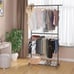 Double Rod Clothing Garment Rack Rolling Clothes Organizer Hanging (Black)