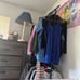 Double Rod Clothing Garment Rack Rolling Clothes Organizer Hanging (Black)