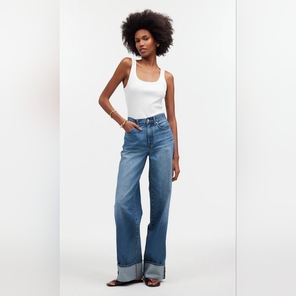 Madewell Superwide-Leg Jeans in Fannin Wash Size 31