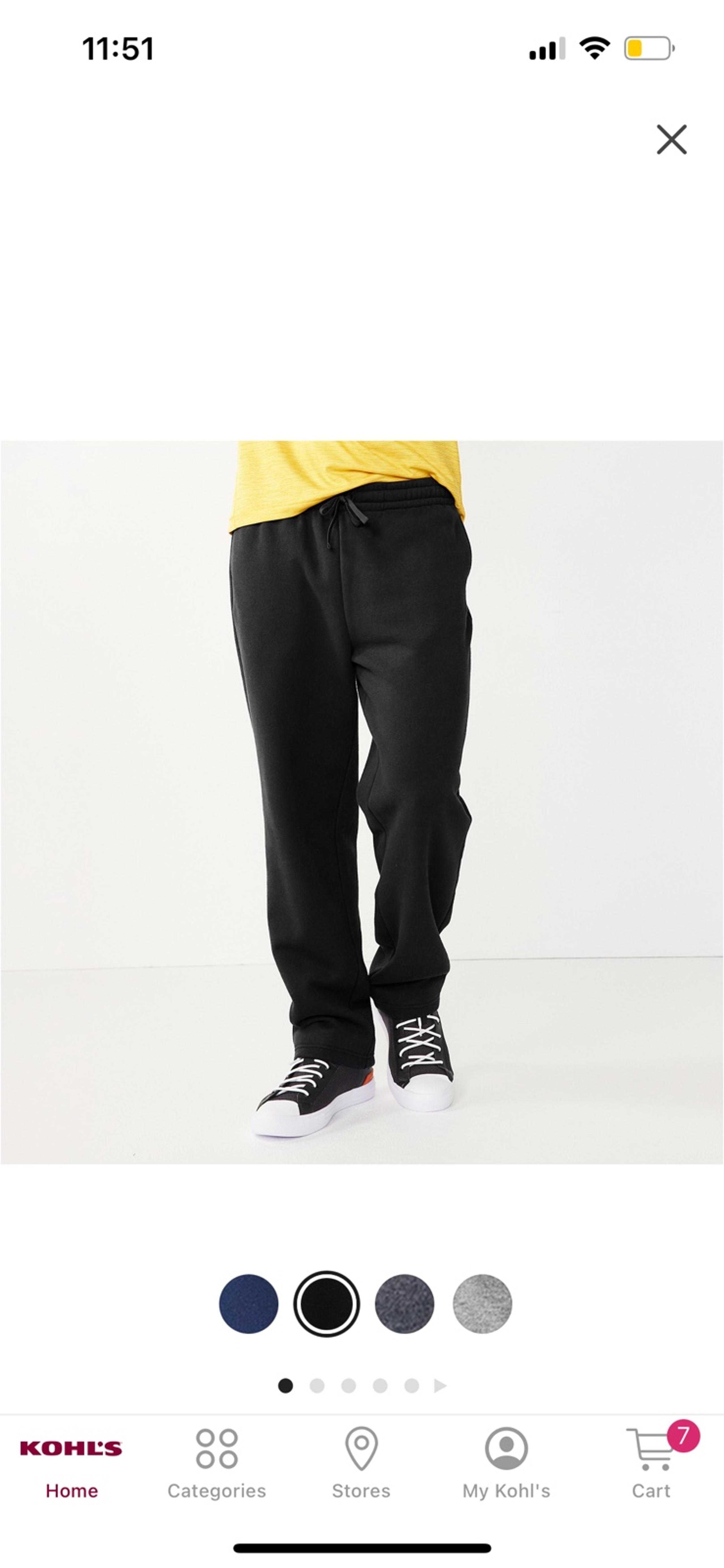 Men’s Black Drawstring Tek Gear Sweatpants (M)