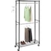 Double Rod Rolling Garment Rack, Metal -9sz9