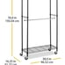 Double Rod Rolling Garment Rack, Metal -9sz9