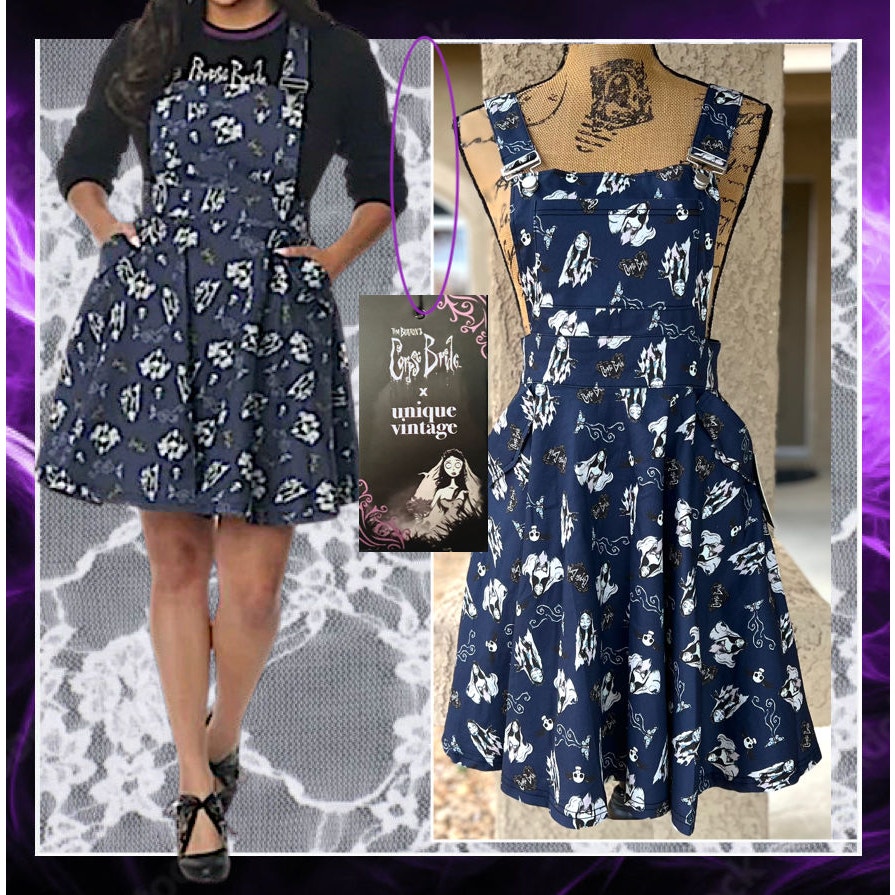 Corpse Bride Unique Vintage Brionne Pinafore Overall Skirt Plus Size 1X 16