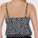 Swim Solutions Women Black/White High-Neck Blouson Swim Tankini Top Size US 18