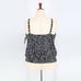 Swim Solutions Women Black/White High-Neck Blouson Swim Tankini Top Size US 18
