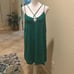 Krisa Size S Strappy Layered Slip Dress Solid Emerald Green Party Cocktail Mini