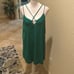 Krisa Size S Strappy Layered Slip Dress Solid Emerald Green Party Cocktail Mini