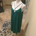Krisa Size S Strappy Layered Slip Dress Solid Emerald Green Party Cocktail Mini