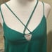 Krisa Size S Strappy Layered Slip Dress Solid Emerald Green Party Cocktail Mini