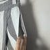 MADEWELL Skirt Midi Grey White Striped Overlay Wrap Tulip Hem Slit Linen Blend S