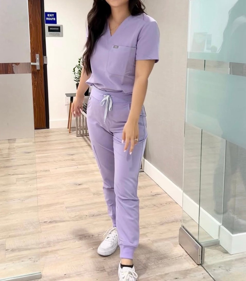 Figs Womens Scrub Set in Lavender Dew