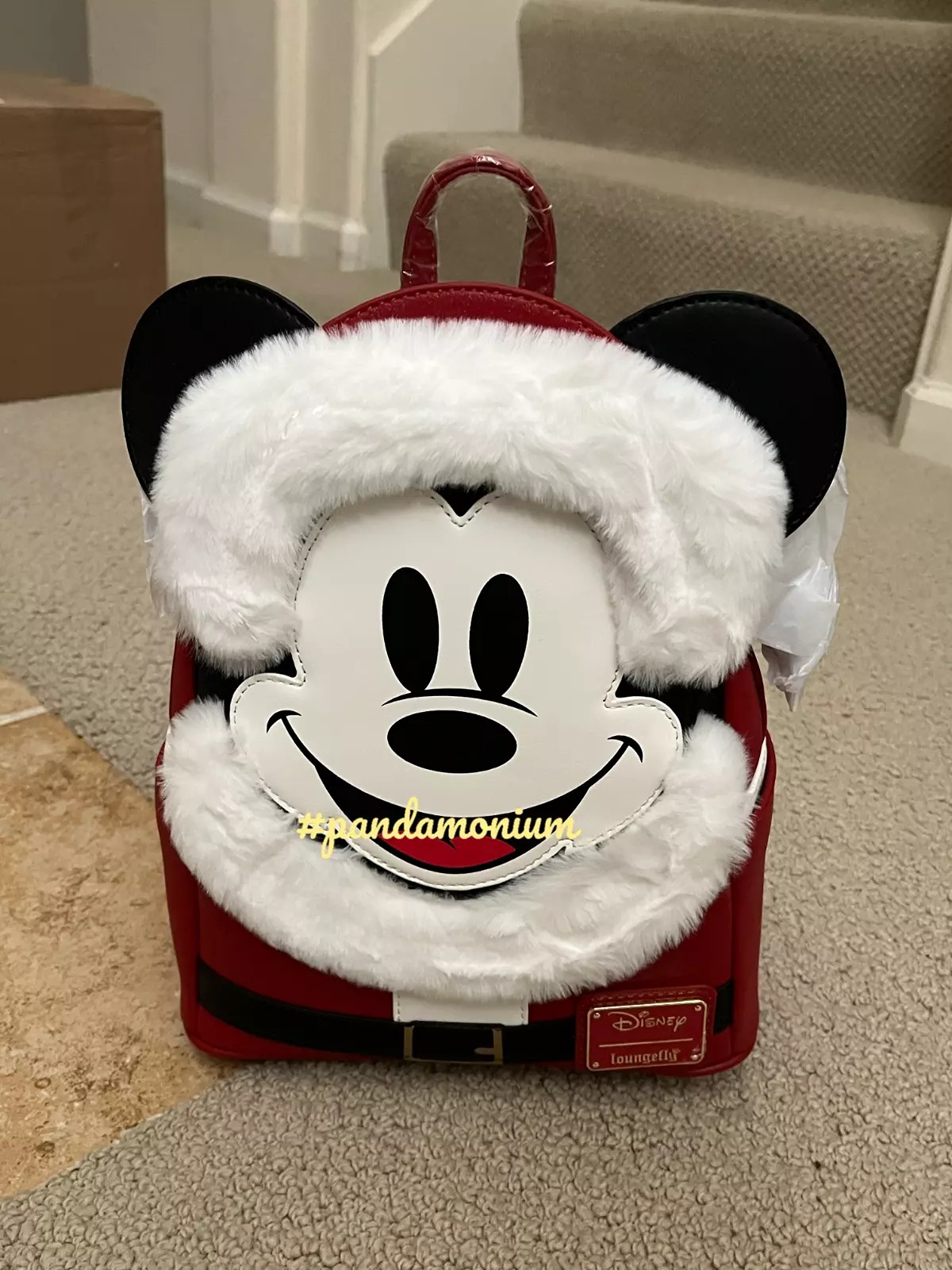 Loungefly Mickey Mouse Santa Glitter Mini Backpack