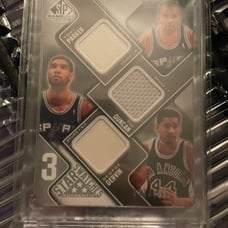 UPPER DECK SP BASKETBALL 2009-10 THREE STAR SWATCHES-DUNCAN,PARKER,GERVIN