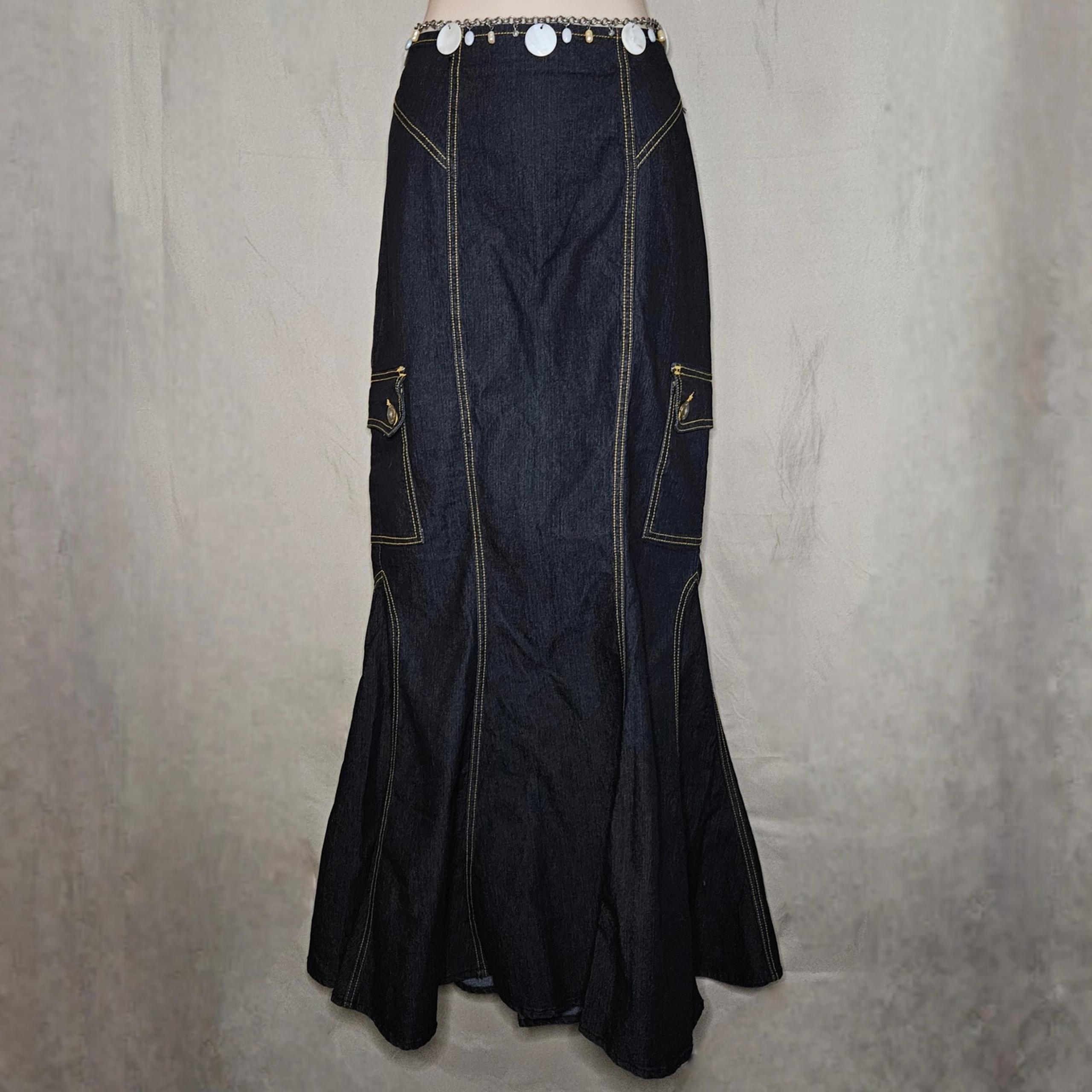 Bisou Bisou Denim Maxi Skirt Mermaidcore