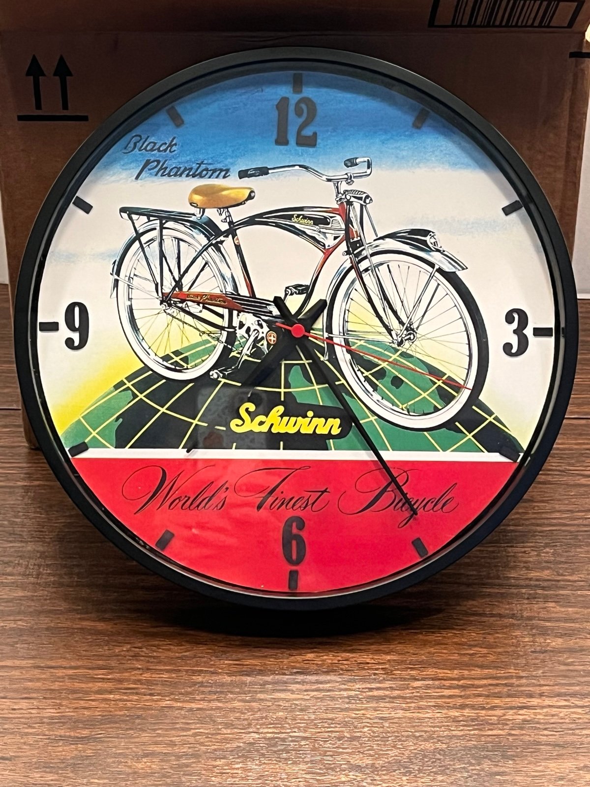 Vintage Schwinn Black Phantom 11” Clock