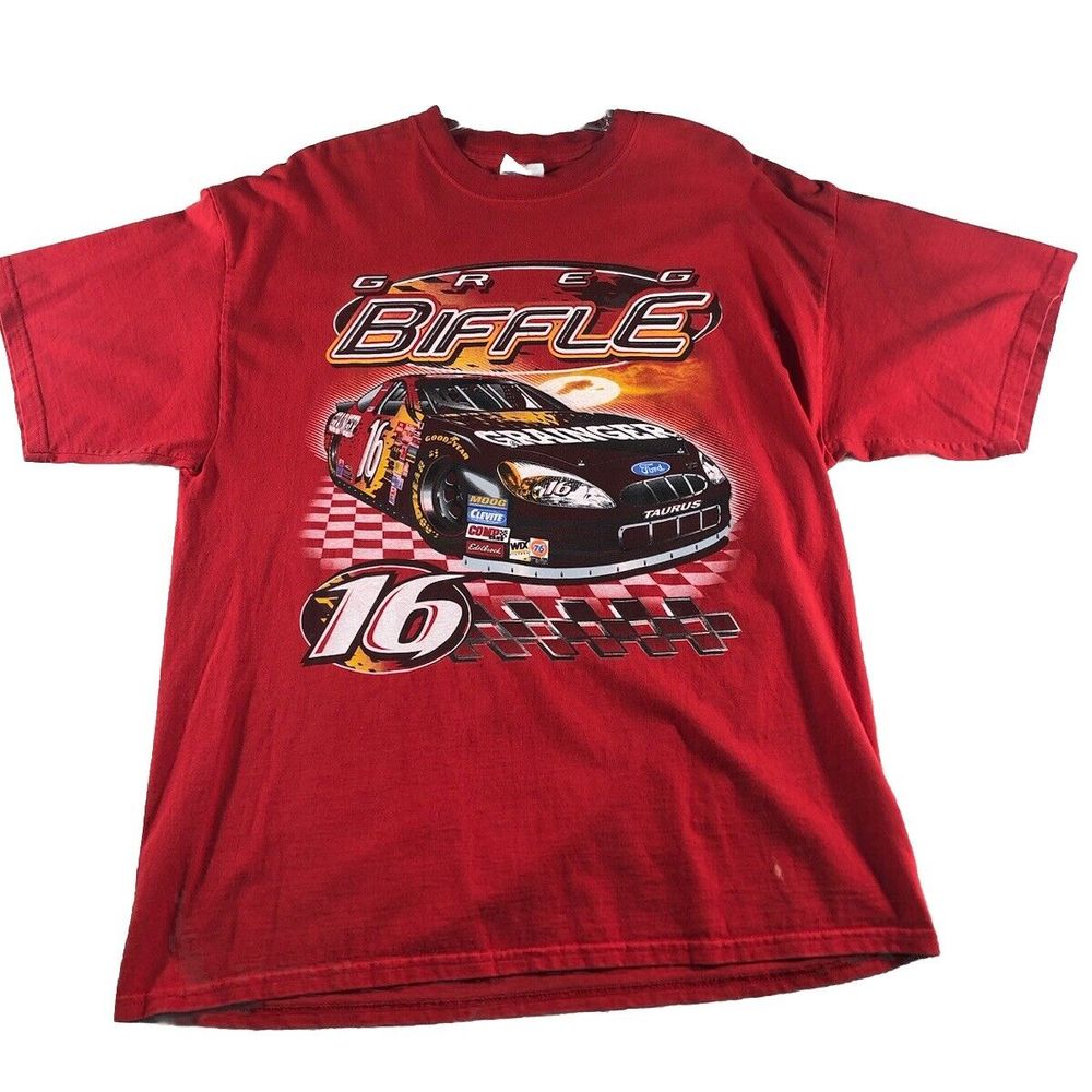 Vintage Y2K Nascar Chase Authentic Greg Biffle 16 Ford Taurus X-Large T-Shir