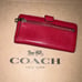 COACH Vintage Skinny Wallet In Embossed Textured Leather F52326 Gold/Red Current