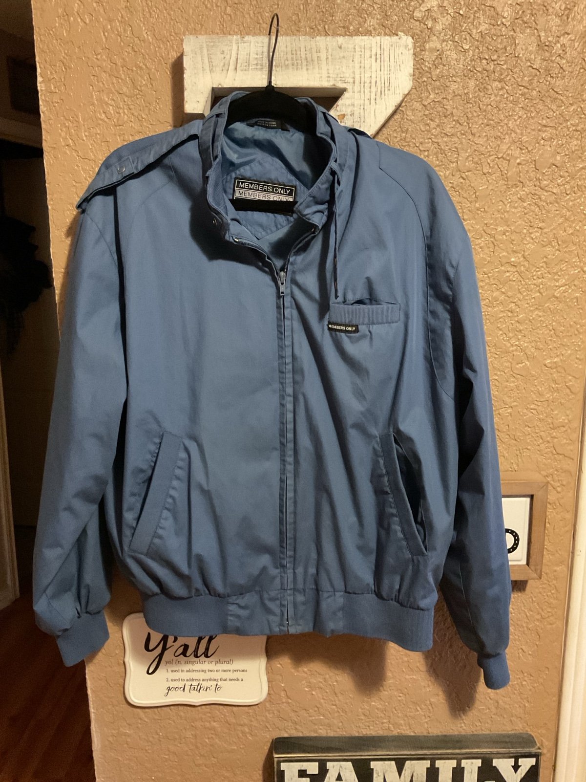 Vintage Members Only Slate Blue Classic Jacket Men’s Size Medium
