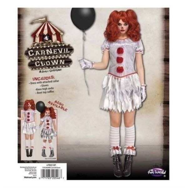 New women's Halloween Costume IT Clown Pennywise, Size 1XL