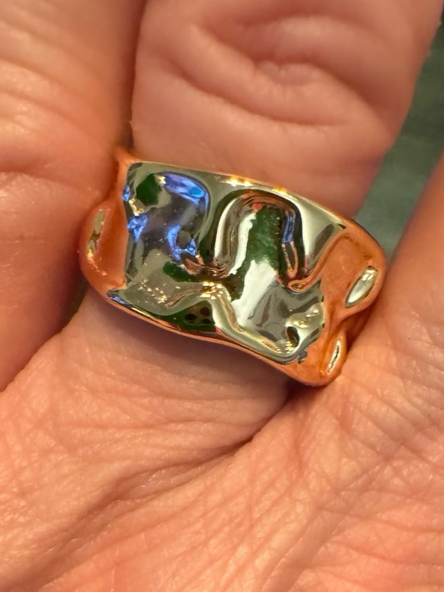 Wave band ring handmade 14k gold filled 11mm size8