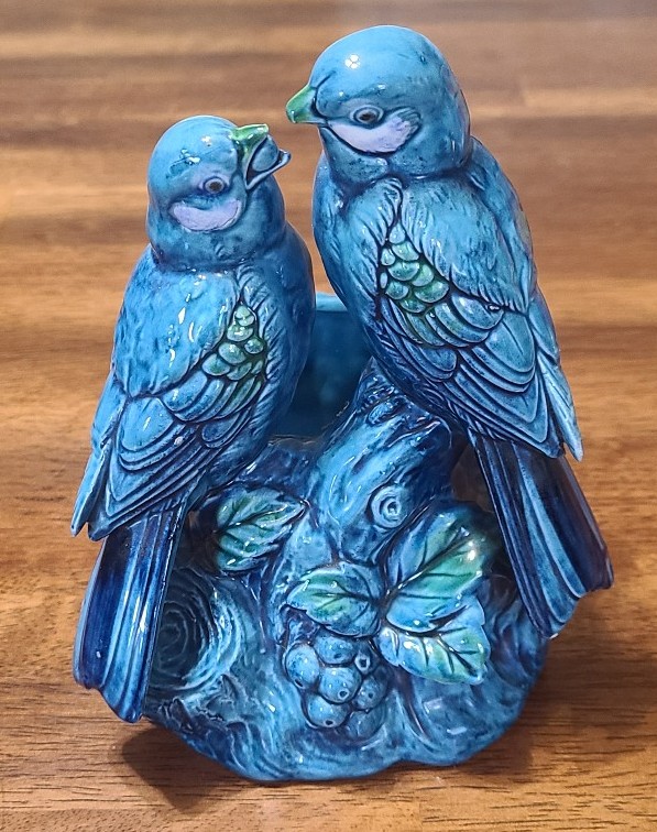 Enesco vintage blue bird planter