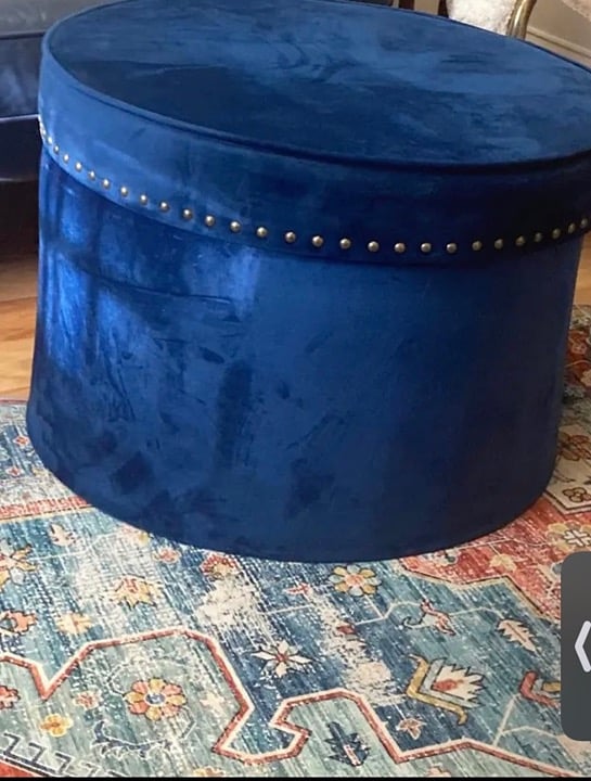 Velvet Reversible Storage Ottoman