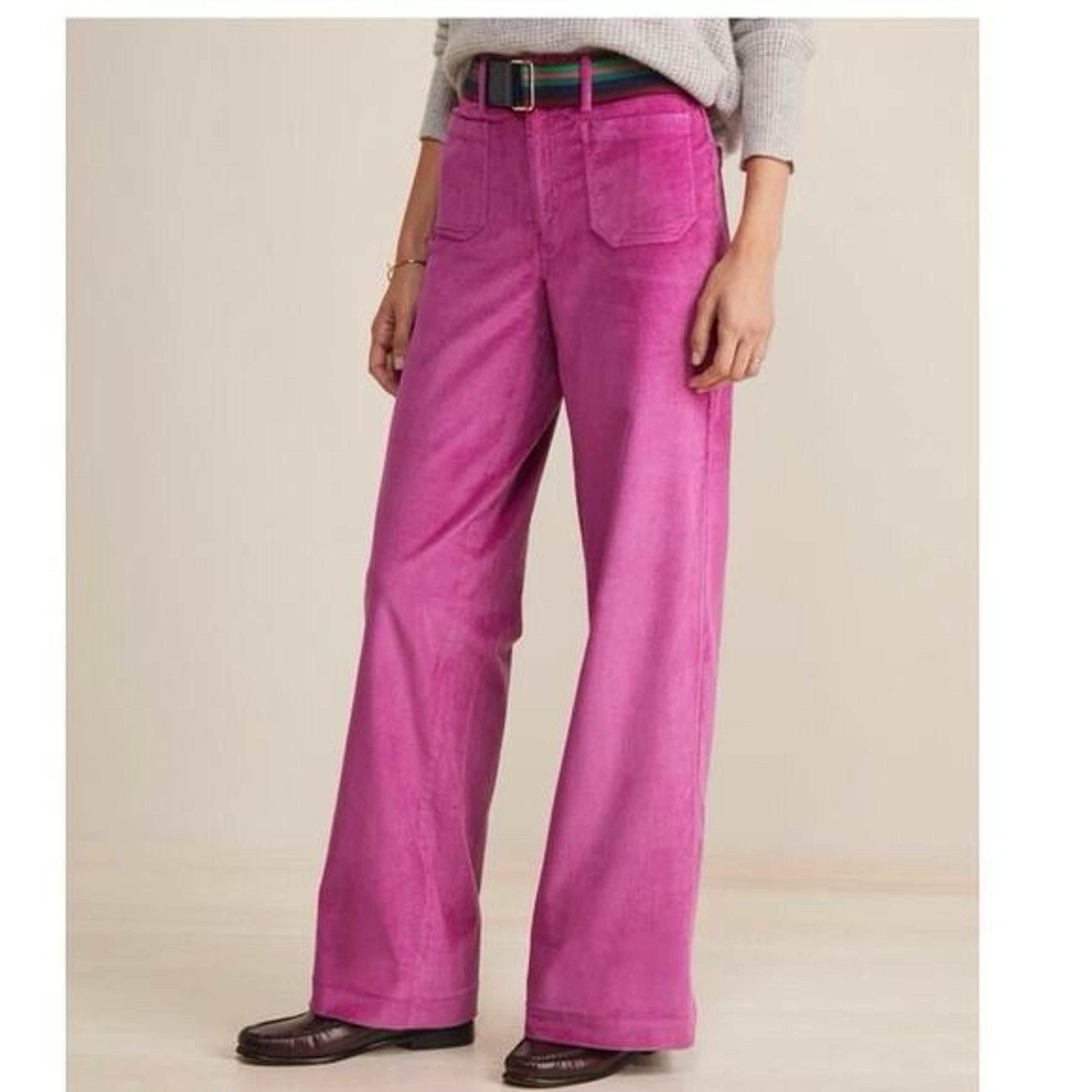 Vineyard Vines Wide Leg Corduroy Pants High Waist Dahlia Pink Women’s Sz 30