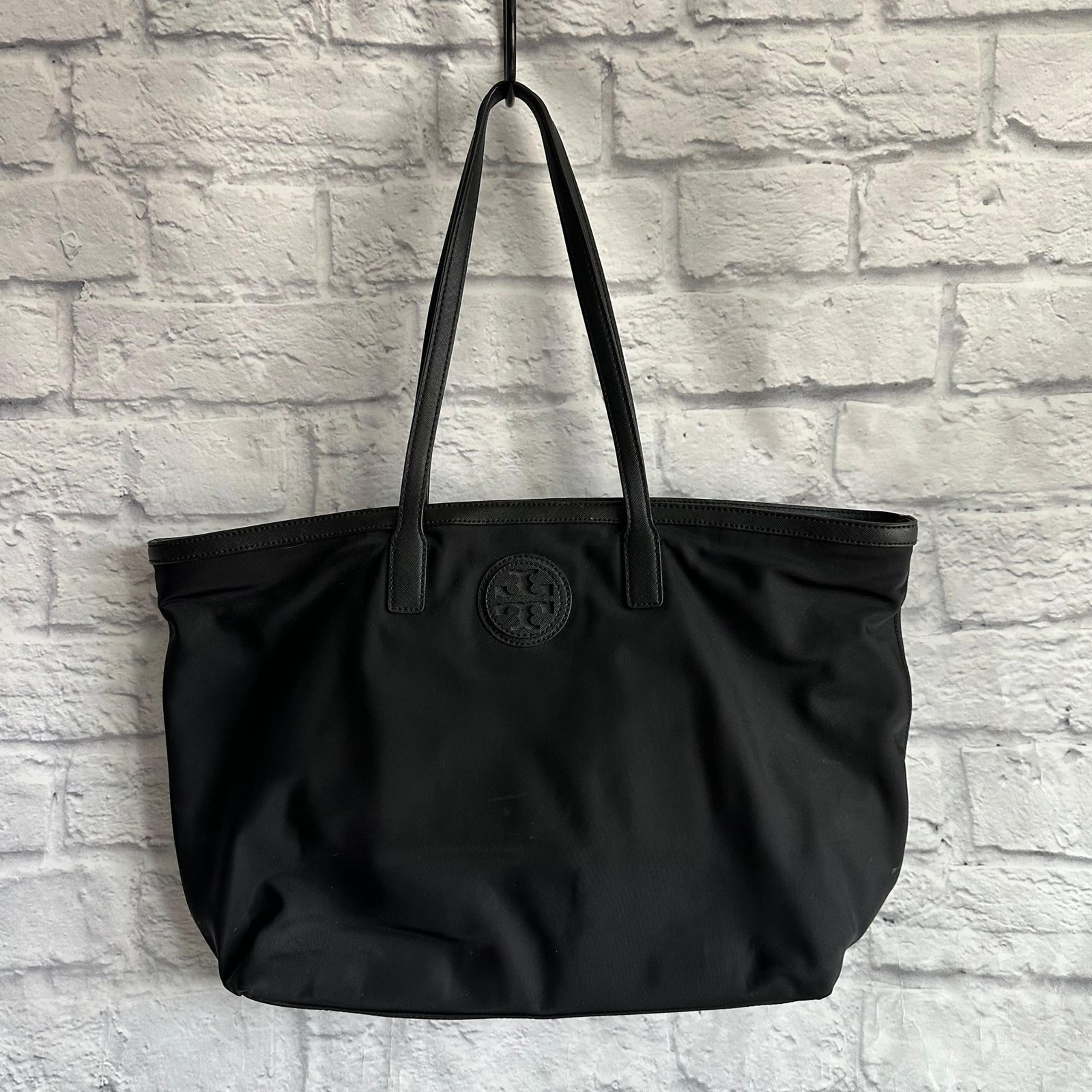 PREOWNED TORY BURCH BLACK TOTE BAG PURSE WOMENS