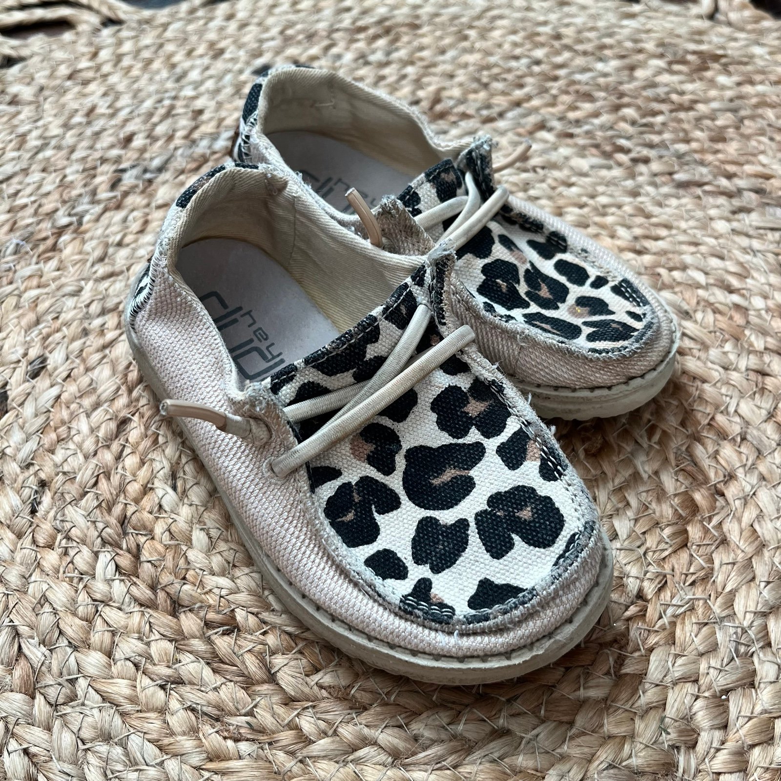 Cow print hey dudes toddler size K8