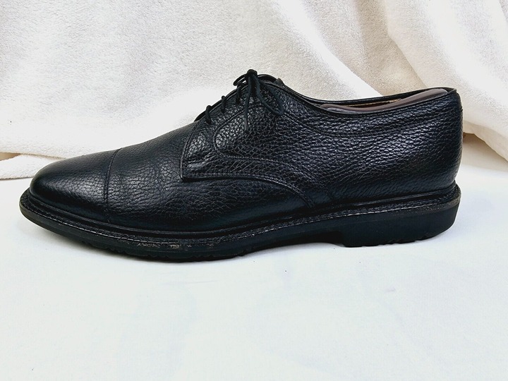 Allen Edmonds Size 11.5B Men Becker Black Pebbled Leather Lace Up Shoes USA Made