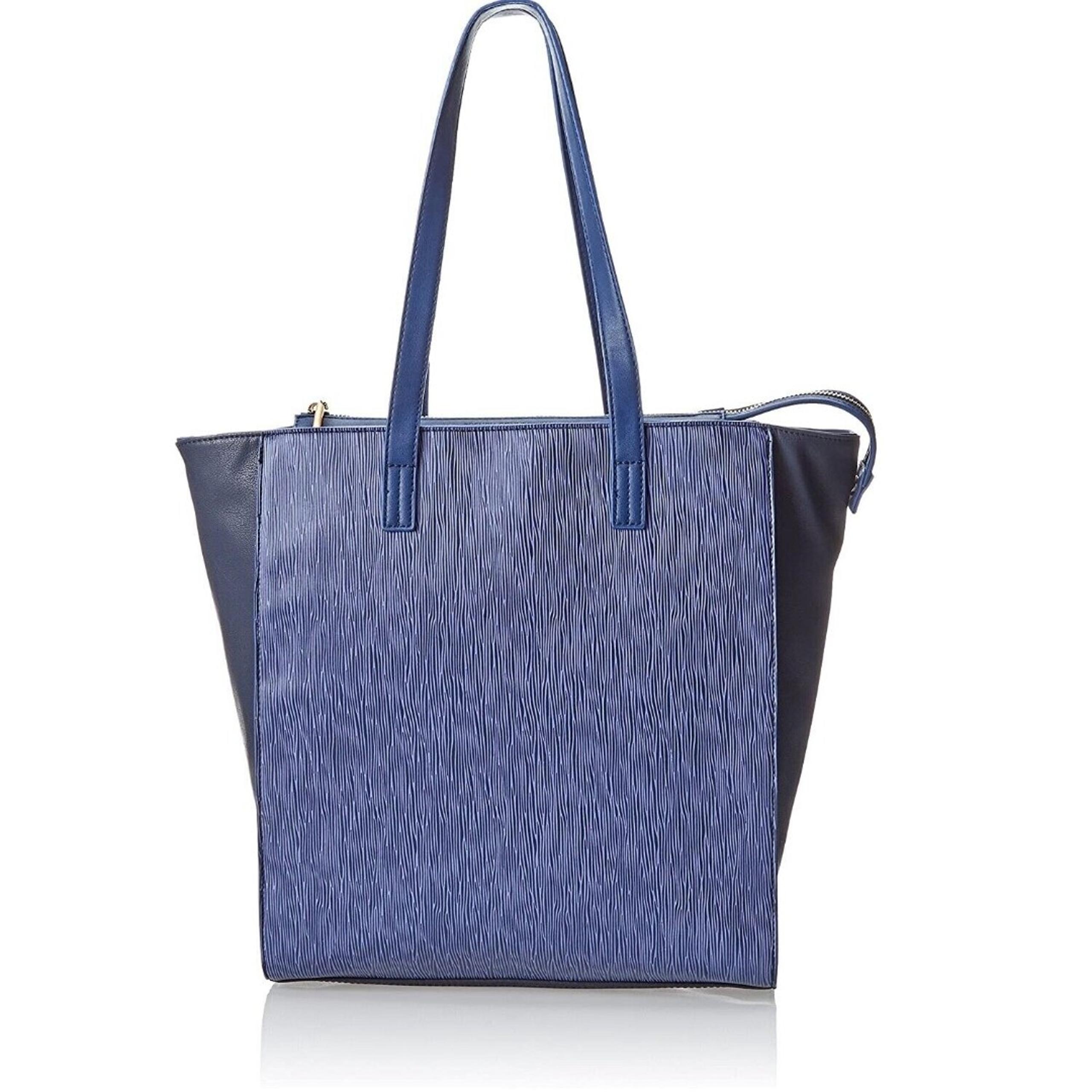 French Connection Celestial Tote GENTLY USED Blue HANDBAG PURSE Work Career