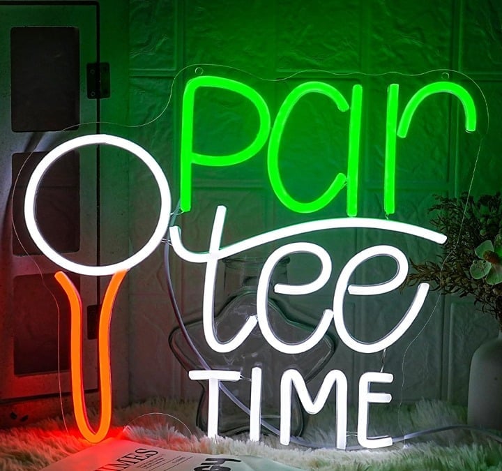 Fun Bright Golf “Partee Time” LED Night Light Room Wall Sport Room Party Decor