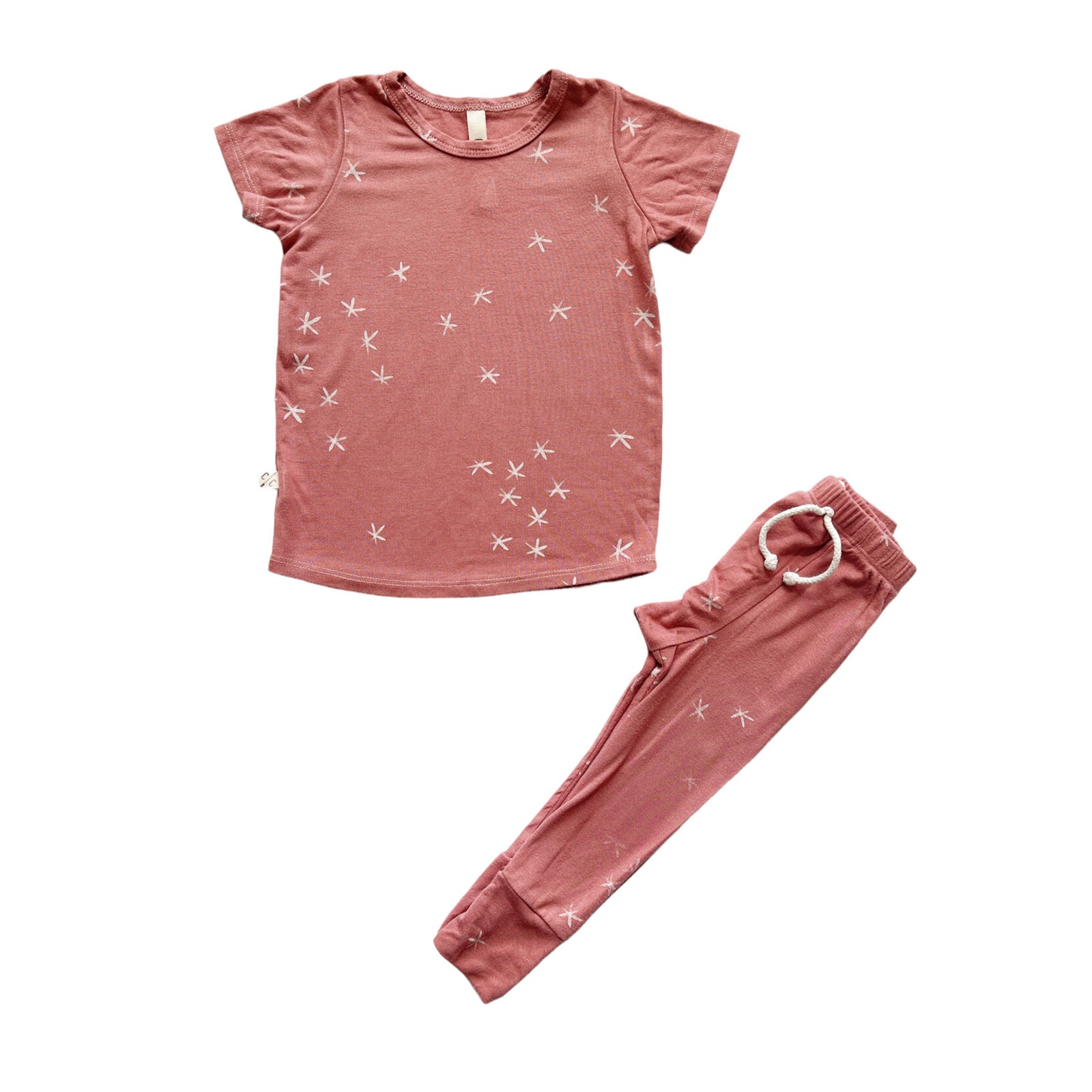 Childhoods Rib Knit Stars On Quartz Modal Set Size 18-24m