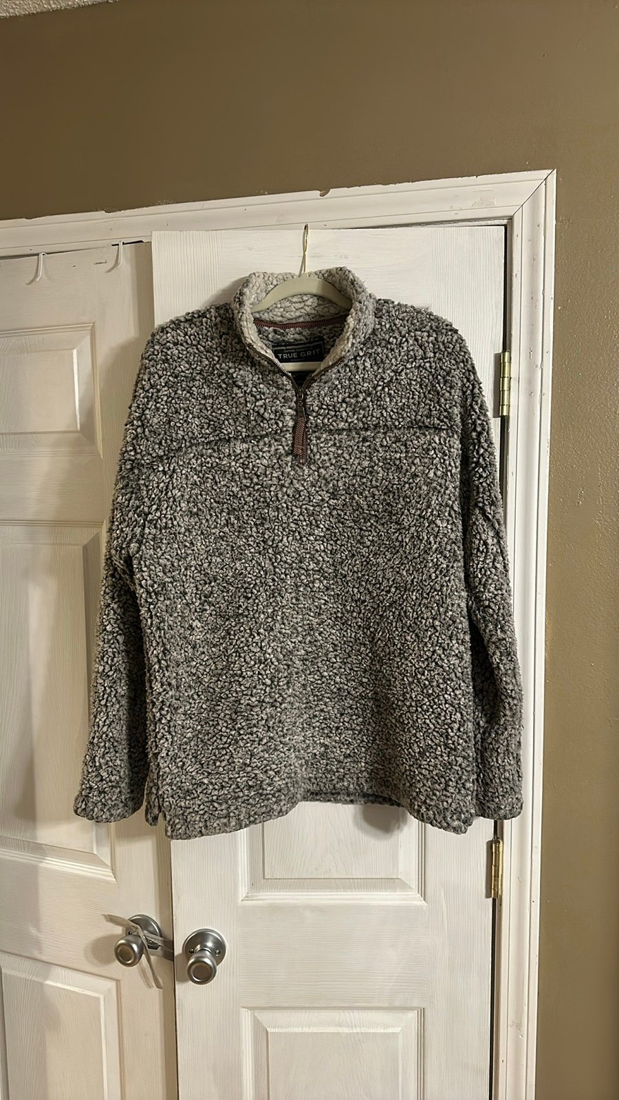 True Grit 1/4 Zip Pullover Medium Men's Sherpa Fuzzy Lightweight