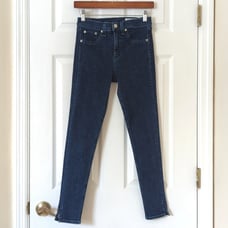 Rag & Bone Classic Dark Wash High Rise 10 Inch Skinny Capri Side Slit Jeans 25