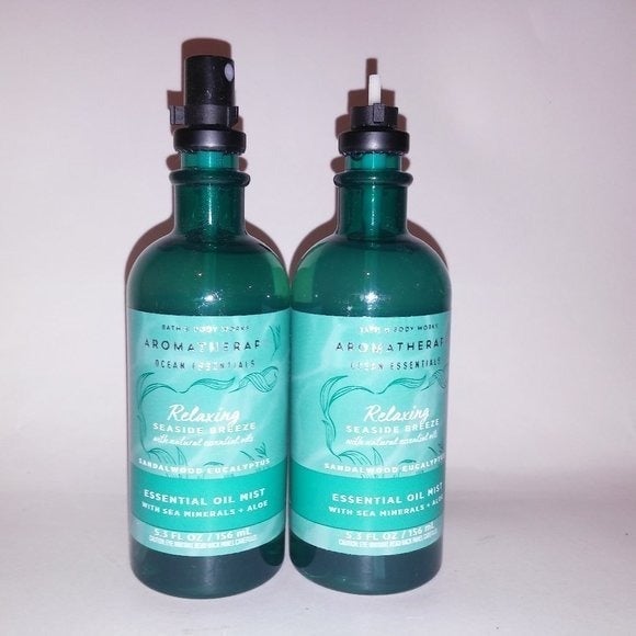Set of 2 Bath & Body Works Aromatherapy Essential Oils Mist Relaxing Seaside Bre