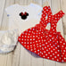 Minnie Mouse suspender jumper dress skirt set 24m
