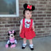 Minnie Mouse suspender jumper dress skirt set 24m