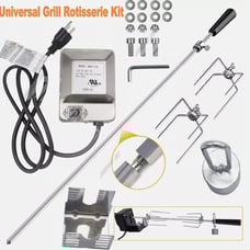 4W Electric Rotisserie BBQ Grill Roaster Spit Rod Camping Chicken Pig Motor Kit